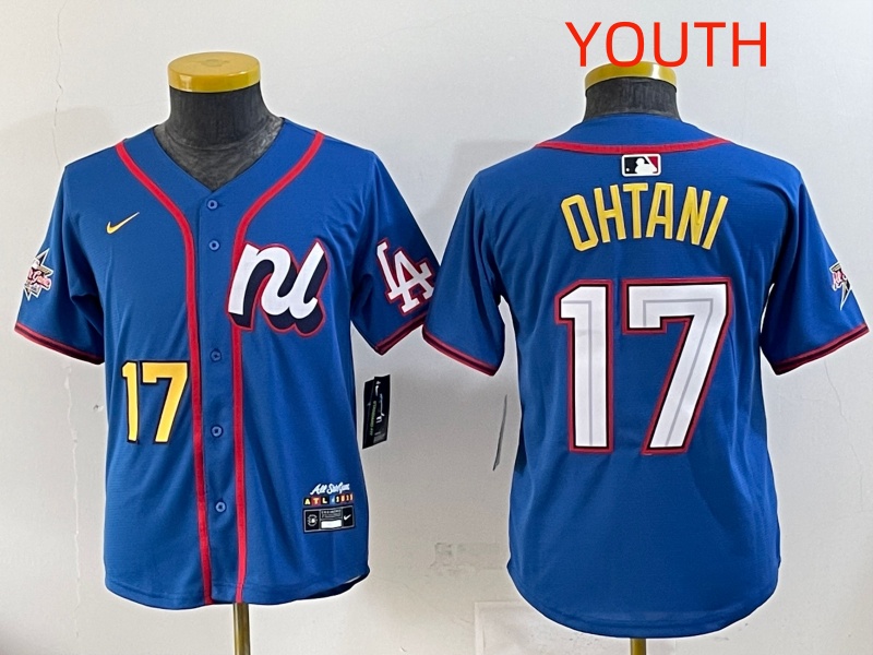 Youth 2025 Los Angeles Dodgers #17 Ohtani Blue Nike  2025 MLB All Star Jersey style 003
